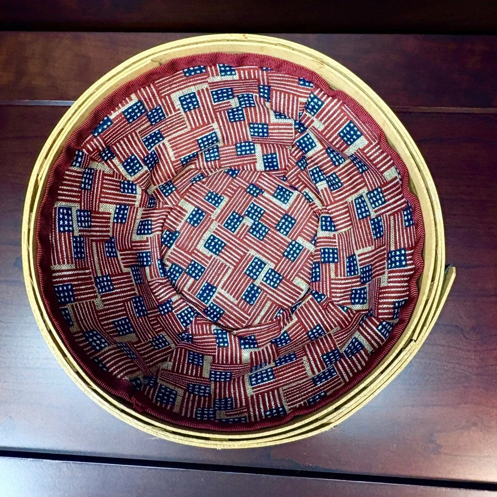 Longaberger 2004 Proudly American Bowl Basket w/ Liner 9